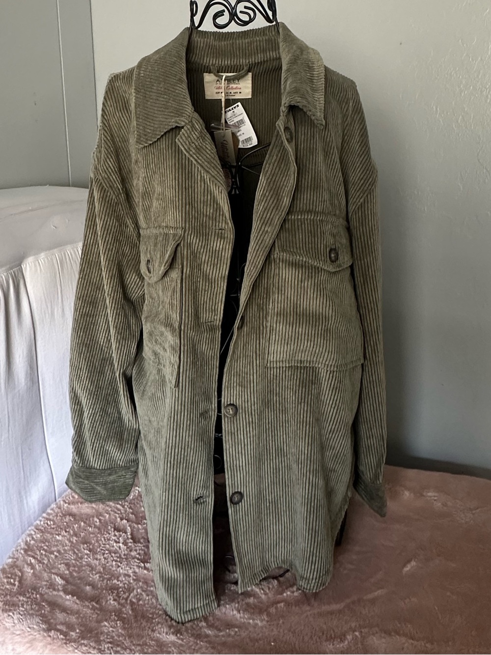 Tilly's Olive Green Corduroy Shacket